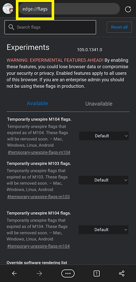 Edge Flags Page