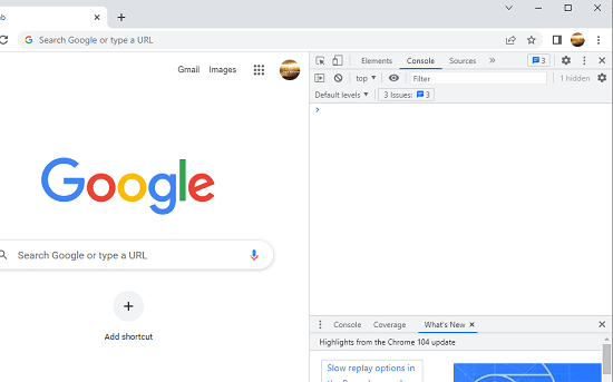 Google Chrome Console