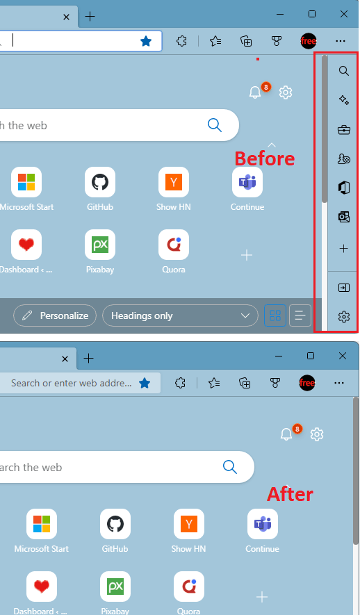 How to Disable Sidebar in Microsoft Edge to Hide Edge Tools