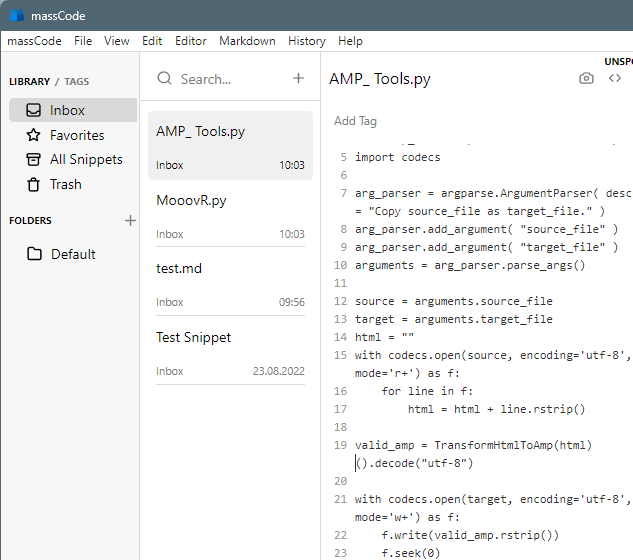 Open Source Code Snippet Manager with HTML Preview, Presentation Mode