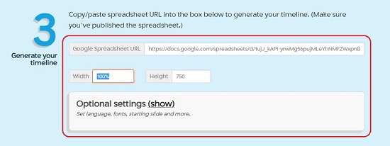 Paste Google Spreadsheet URL