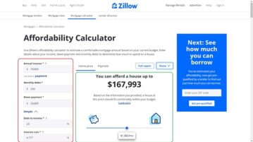 Zillow Home Affordability Calculator