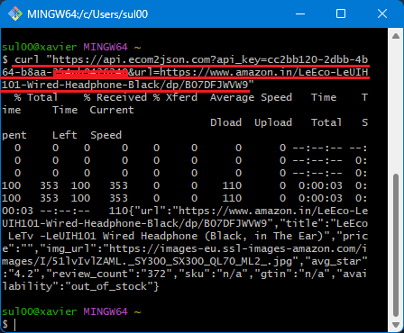 ecom2json API in Action