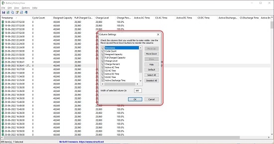 Column Settings