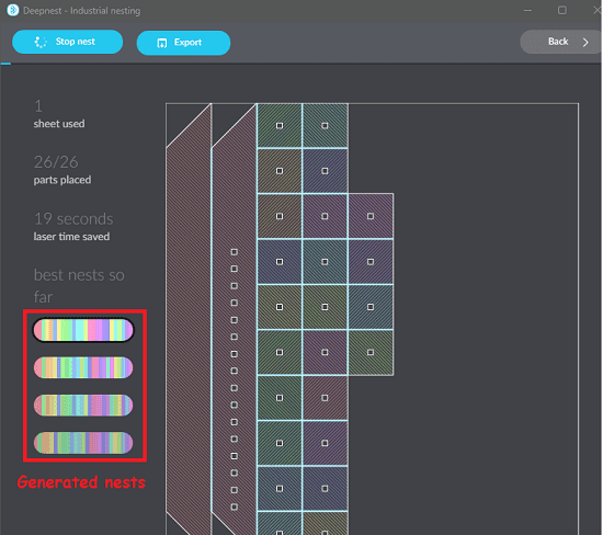 Deepnest cutting layout generated