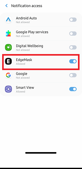EdgeMask Notification Access