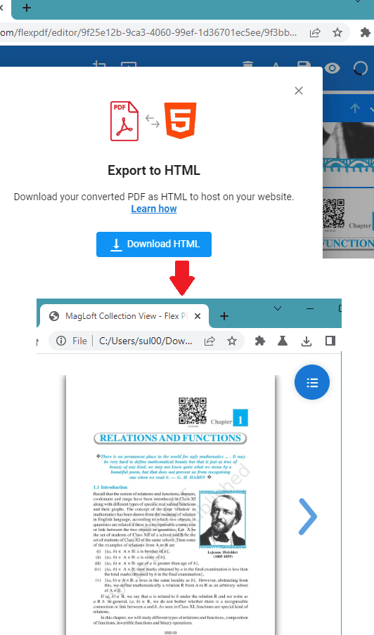 Export HTML