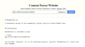Extract HTML, Markdown, Text from Webpages Online with this Free Tool