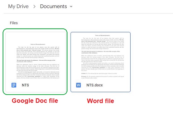 Google doc file in Drive