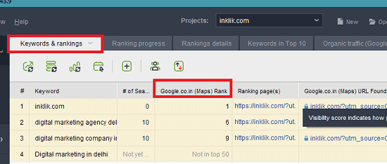 Link Assistant Showing Rank