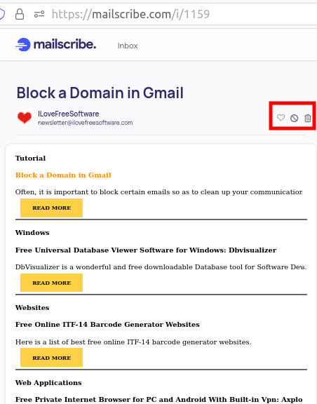 Mailscribe Full Email with blocking