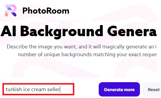 PhotoRoom background Generator Enter Description