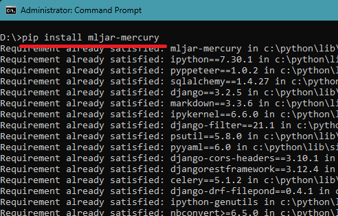 pip install mercury