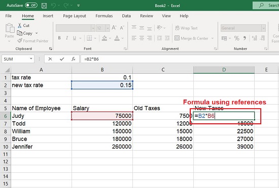 Formula with references