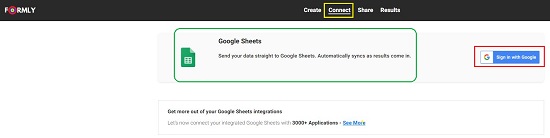 Connect with Google Sheets