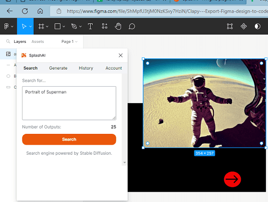 Figma plugin to Generate Images from text using AI SplashAI