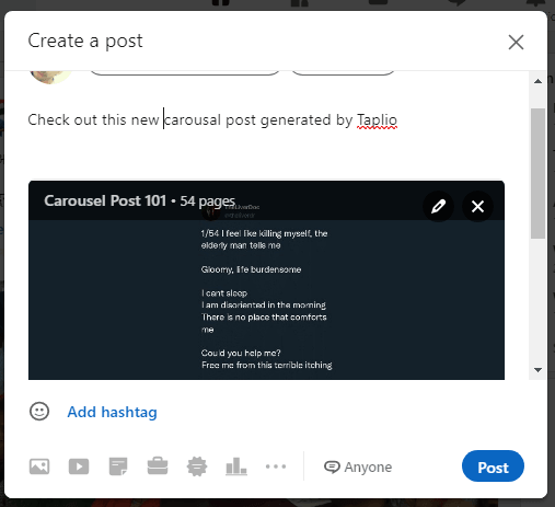 LinkedIn Carousel Post Generated