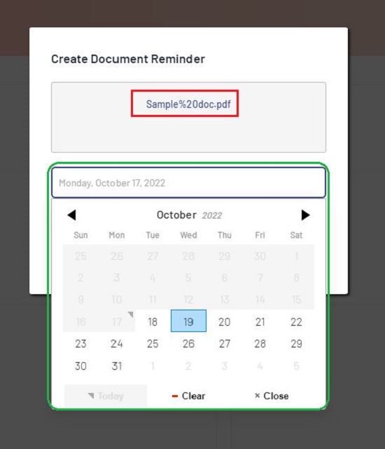Set Reminder Date