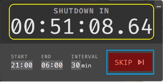 Shutdown timer