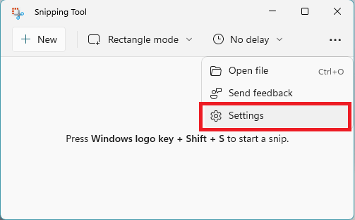 Snipping Tool Settings