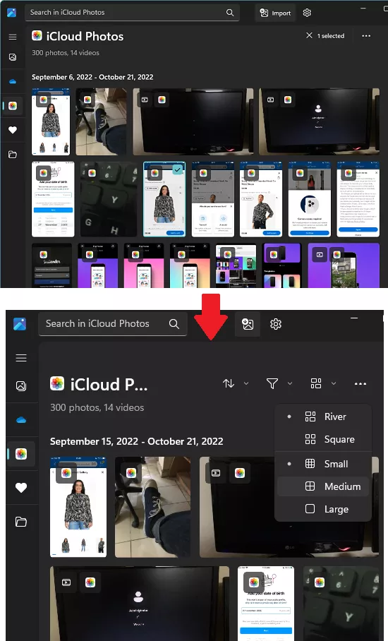 iCloud Photos in Photos App of Windows