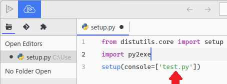 setup.py file for script