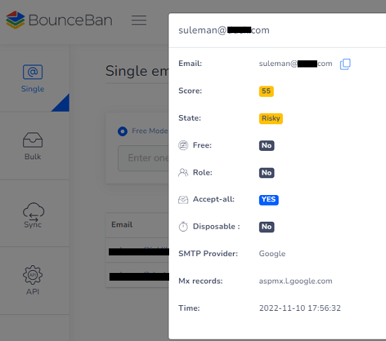 BounceBan Email Validation in Action