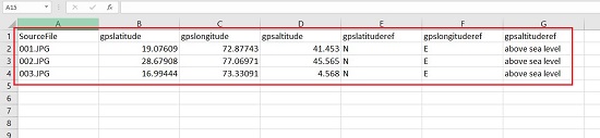 CSV file