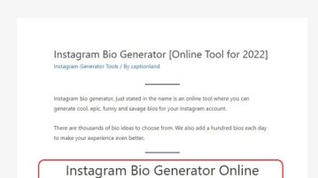 5 Free Instagram Bio Generator Websites using AI Caption Land