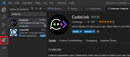 CodeLink Extension in VS Code Marketplace