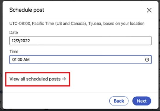 View scheduled posts