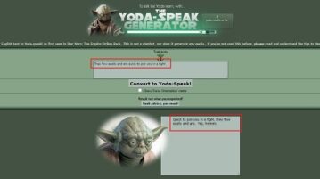 Yoda Speak Generator