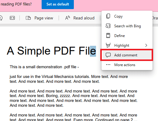 Add Comment to PDF as Sticky Note