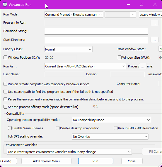 AdvancedRun Interface