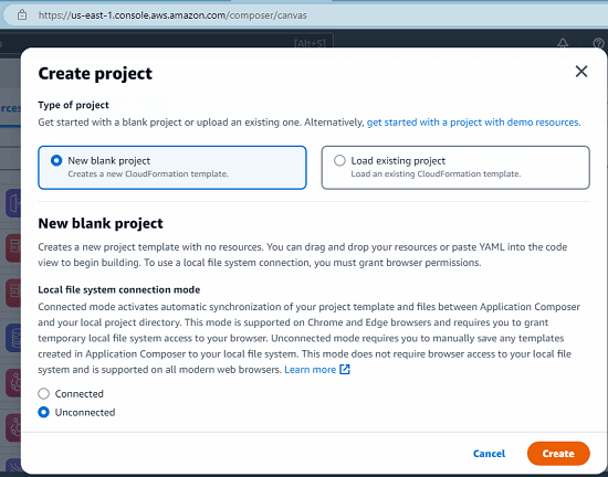 Create Project AWS Composer