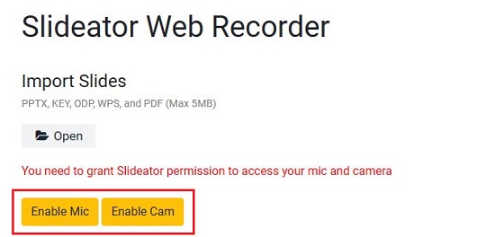 Enable Mic and Cam