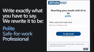 Rewrite Emails using AI for Free using GPT-3: PolitePost Featured