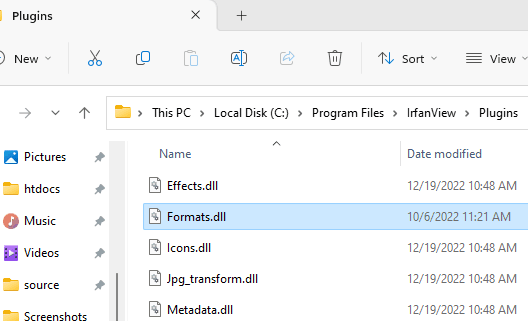 Formats Plugin Pasted Irfanview Folder