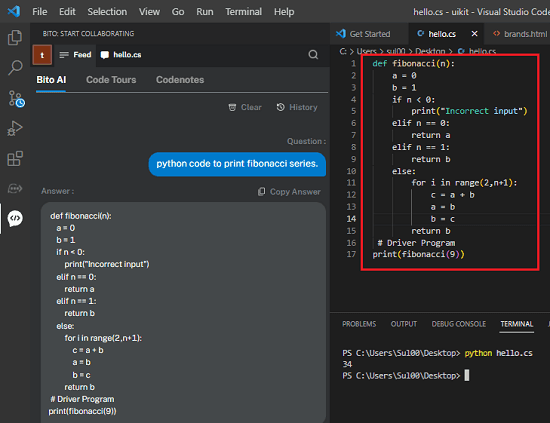 How to Generate Code from Text Description using AI in VS Code