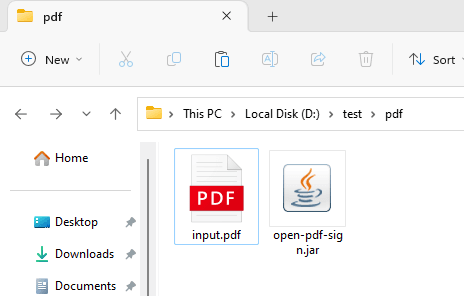 Open PDF Sign Jar and PDF file