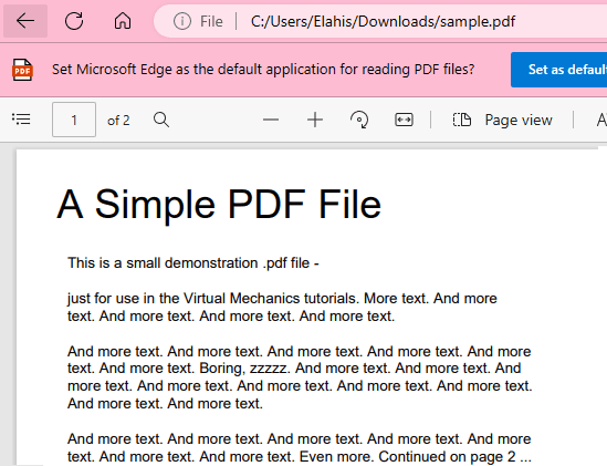 Open PDF in Microsoft Edge