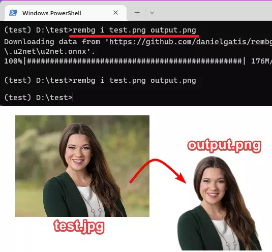 Rembg in action