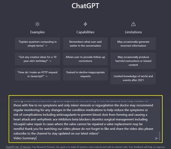 Paste Transcript text 