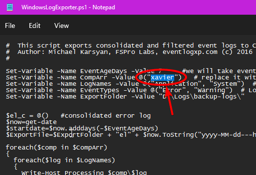Update Hostname in PS Script