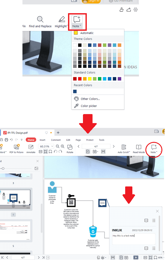 WPS PDF Adding Sticky Note in PDF