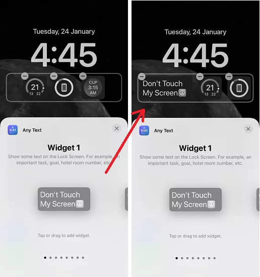 Any Text Widget Added to Lock Screen