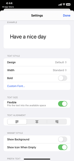 Any Text font Settings