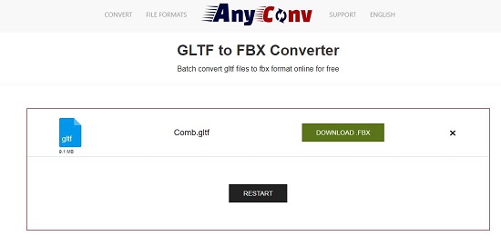 AnyConv glTF to FBX converter
