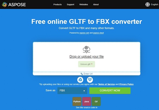 Aspose glTF to FBX Converter