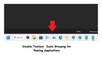 Disable Taskbar Icons Grouping in Windows 11
